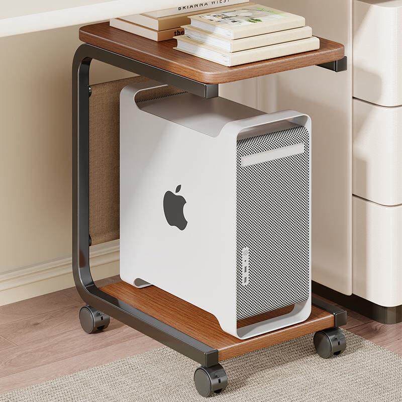 电脑主机托架台式主机箱底座带滑轮收纳架家用办公室托盘置物架子