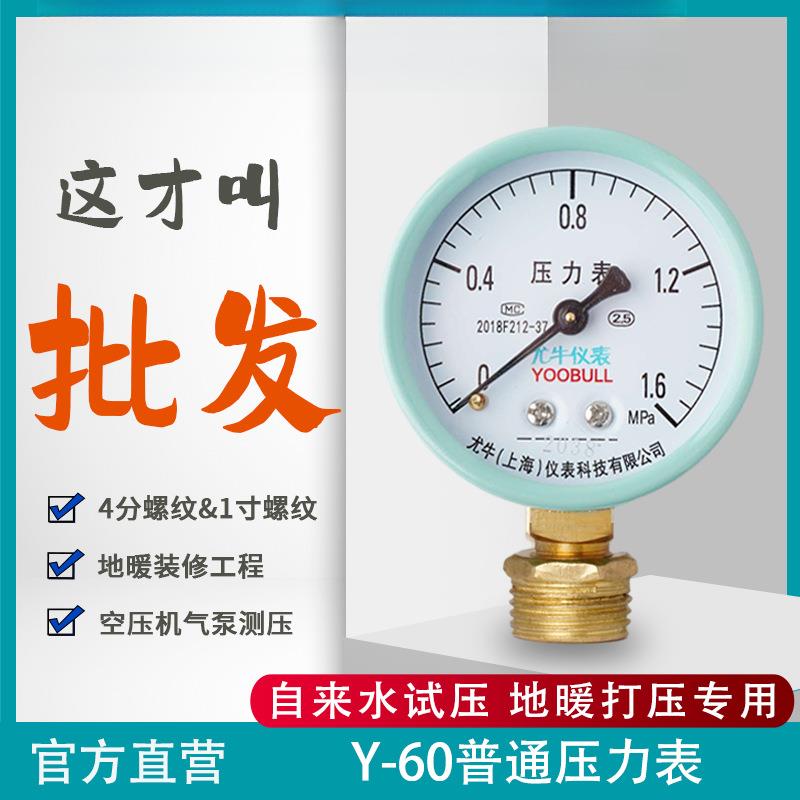 压力表水压地无品牌/暖分水器打压自压来水试表地暖打压表1.6mpa