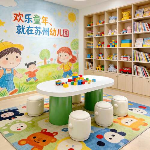 售楼处欢乐童年儿童桌椭圆形幼儿园早教桌白色实木学习桌商场手工