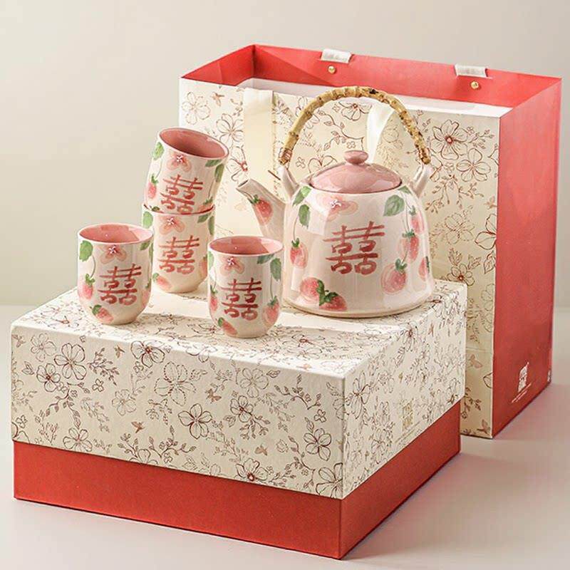 结婚礼物送新人茶具套组陶瓷茶壶泡茶家用乔迁订婚新婚送新娘茶杯