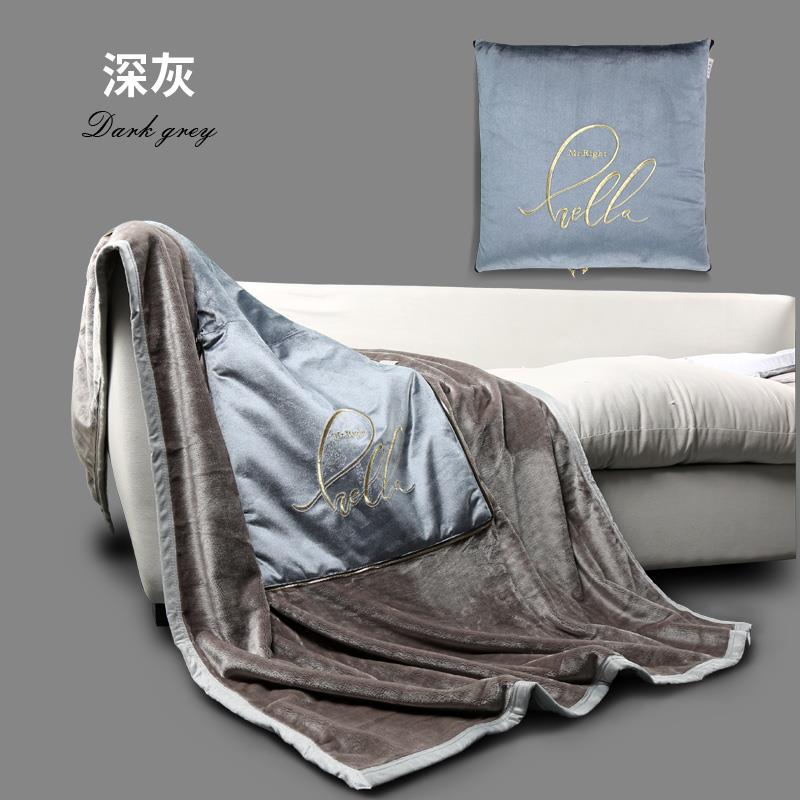 正品办公多能毛毯午睡神器 枕被子两用头 车用时尚功抱枕被秋冬室