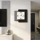 现代简约客厅电视背景墙壁钟2026新款 黑白艺术钟表挂钟高级感餐厅