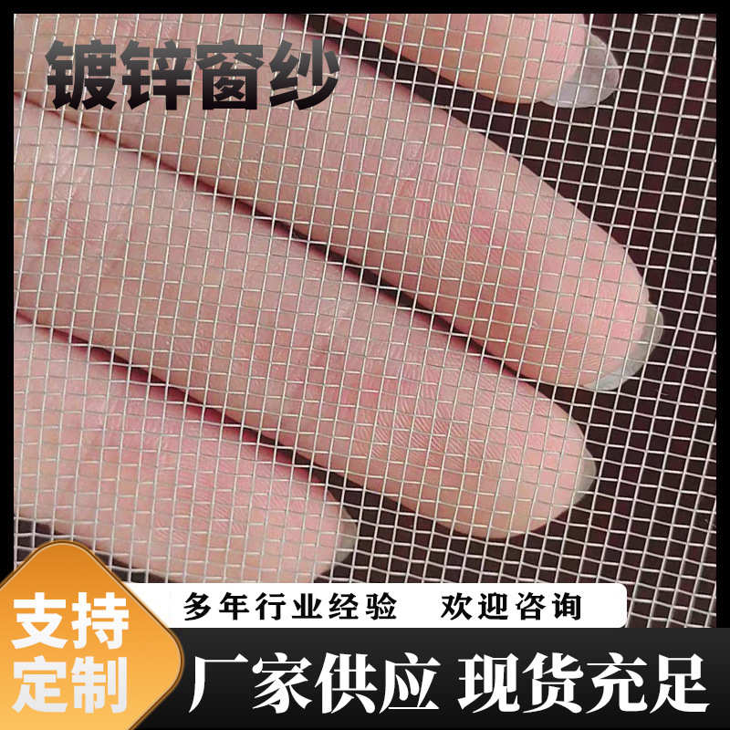 电镀锌窗纱蓝白镀锌透光铁窗纱铅网镀白加密铁丝网浇带挡桨网
