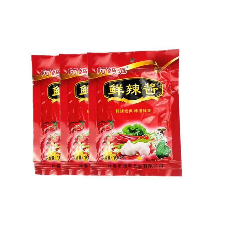 朝鲜族辣椒酱烧烤调味酱阿玛尼辣酱韩式拌饭酱100g阿妈妮鲜辣酱1