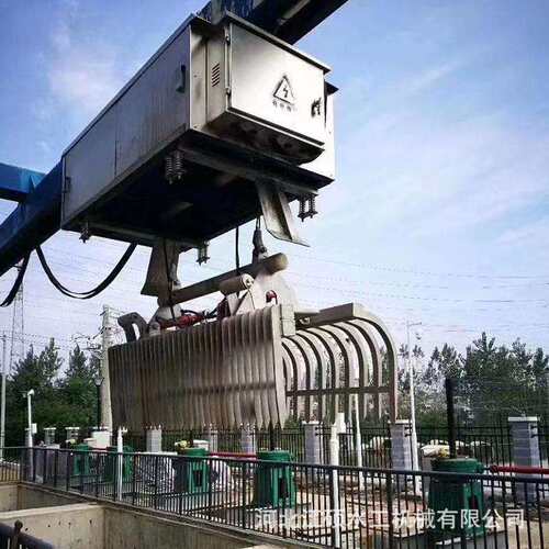 小型水库河道水电站打捞排渣悬挂式不锈钢移动式液压抓斗清污机