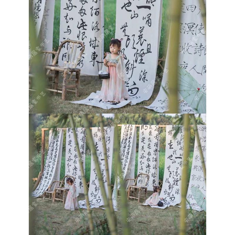 新中式国潮室内外悬挂天幕帷幔拍照打卡古风氛围区装饰背景布书法