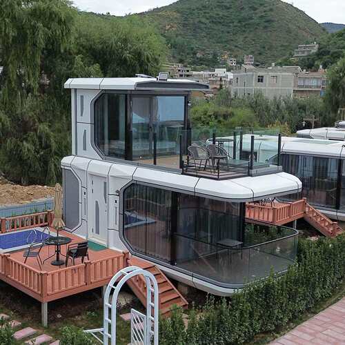 太空舱移动房民宿房景区露营智能双层阳光房屋网红可移动房子厂家