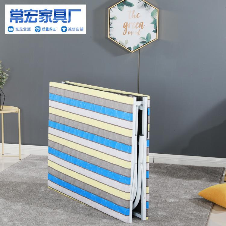 单人折叠铁床双人经济型成人床租房家用午休床简易折叠床两折床