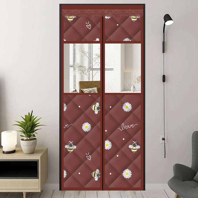 冬季开窗口棉门帘家用加厚保暖挡风磁性免打孔魔术贴隔断透明帘子