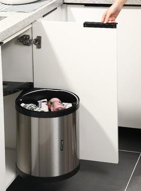 AL100456厨房垃圾桶嵌入式柜内隐垃藏圾橱桶大号柜不锈钢垃圾直销
