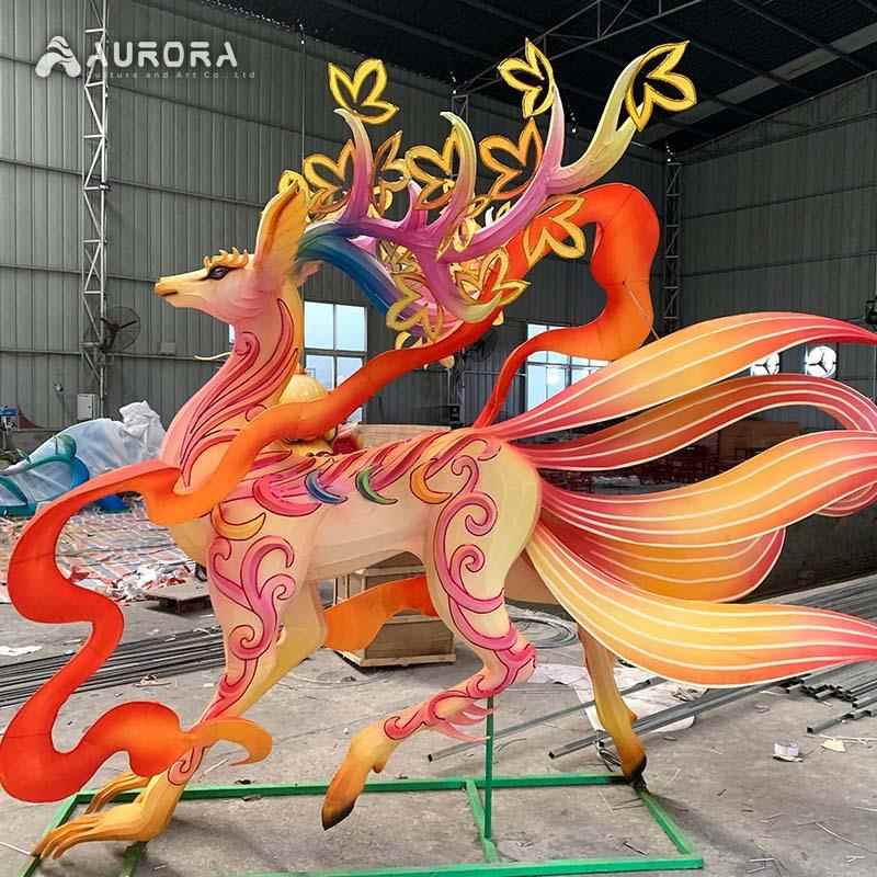 新年春节山海经传说怪兽异兽神兽花灯彩灯夜晚发光仿真逼真模型