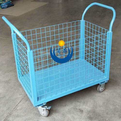 单层网片推车 双把手工具车 静音推车 维修作业车 重型钢板推车