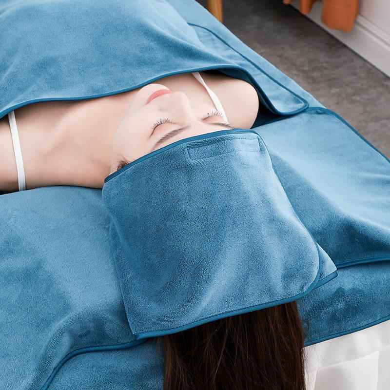 美容院毛巾高端皮肤管理三件套铺床带洞大浴巾订制绣字专用包头巾