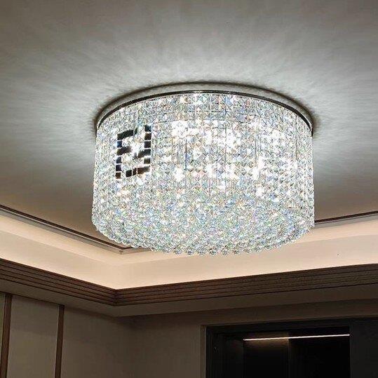经典轻奢水晶吸顶灯客厅圆形大厅高端卧室现代书房灯中山装饰吊灯