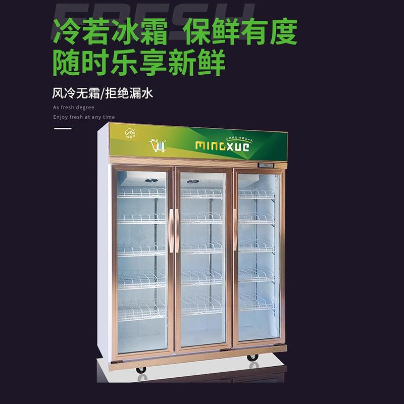 铭雪立式玻璃门冰柜商用冷冻展示柜生鲜柜低温食品冷藏冷冻柜