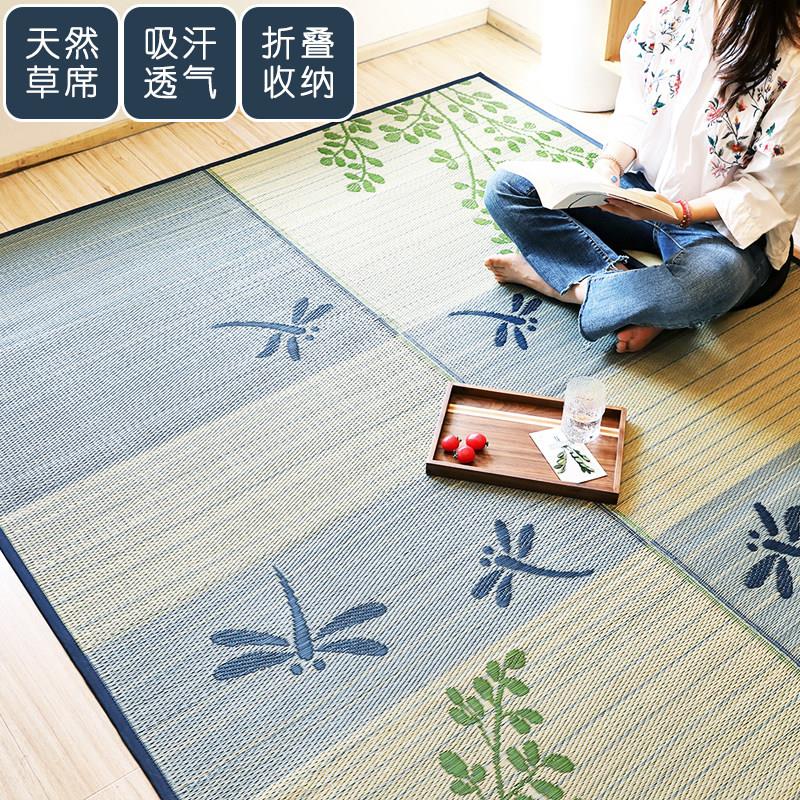 日本榻榻米地毯夏季凉草垫子儿童爬行家用客厅卧室地垫摺叠环保