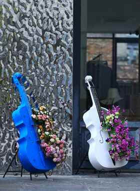 庭院户外花园大提琴落地摆件房地产新店开业别墅阳台装饰布置送礼