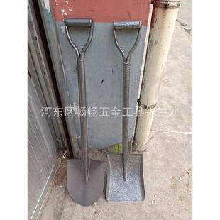 锰钢一体大号尖锹方锹园林农用锹全钢铁锹平锹圆头锹园林铲雪工具