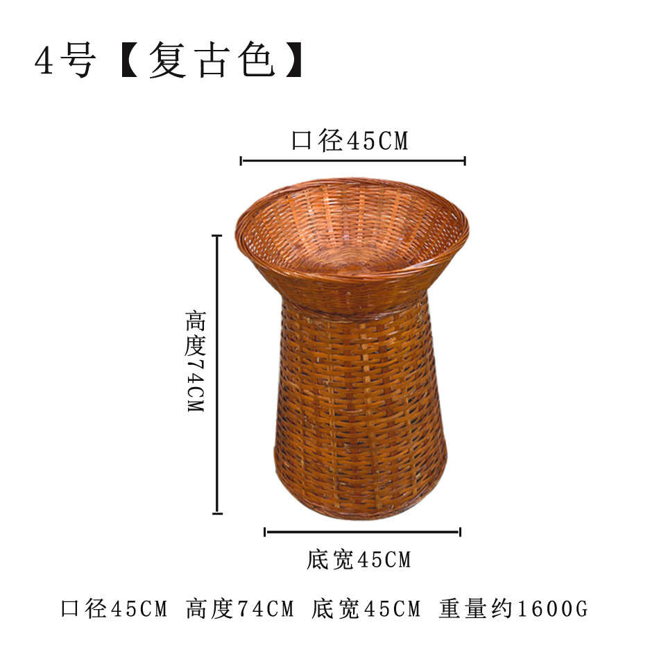 收纳青色 竹竹篮尺寸超市筐陈列箩筐展示 大色竹编天然复古