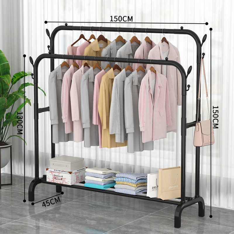 立式卧室挂衣衣帽架晾衣架衣架宿舍架晒衣服阳台家用落地架子简易
