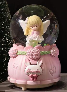 发光旋转花仙女孩水晶球音乐盒儿童生日礼物女生网红爆款礼物