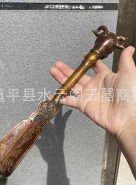 新款直销直播货源 金属黄铜鞋拔子 羊头十二生肖鞋拔超长鞋拔子