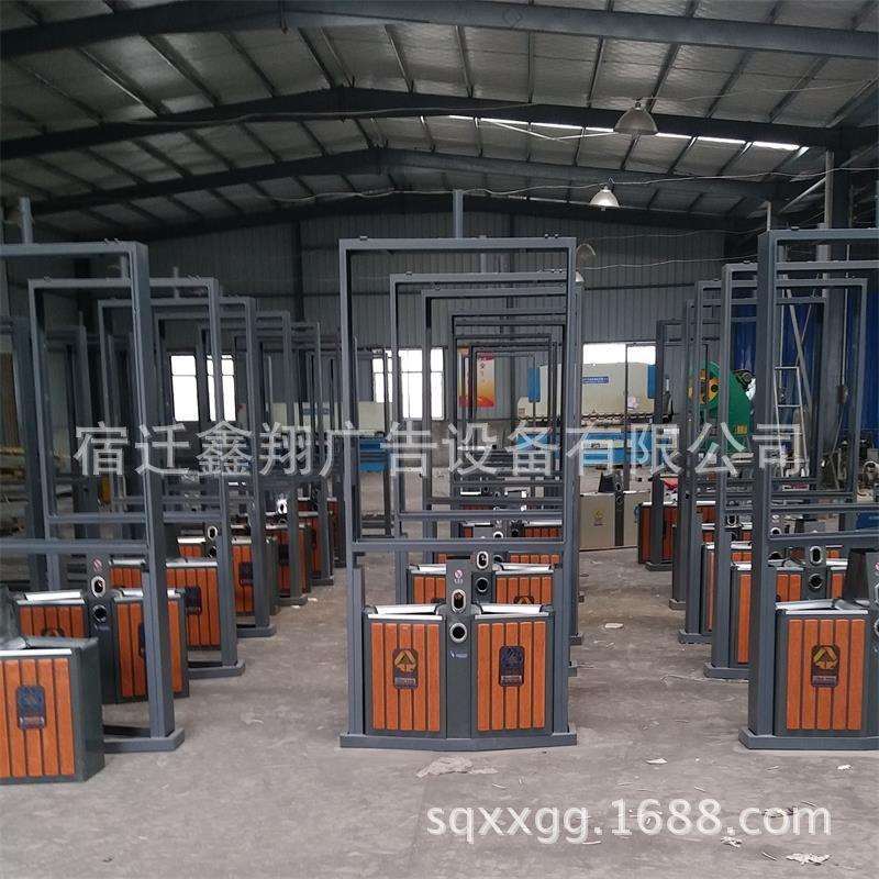 新款钢木双面广告垃圾箱户外广告垃圾箱灯箱垃圾箱生产基地鑫翔