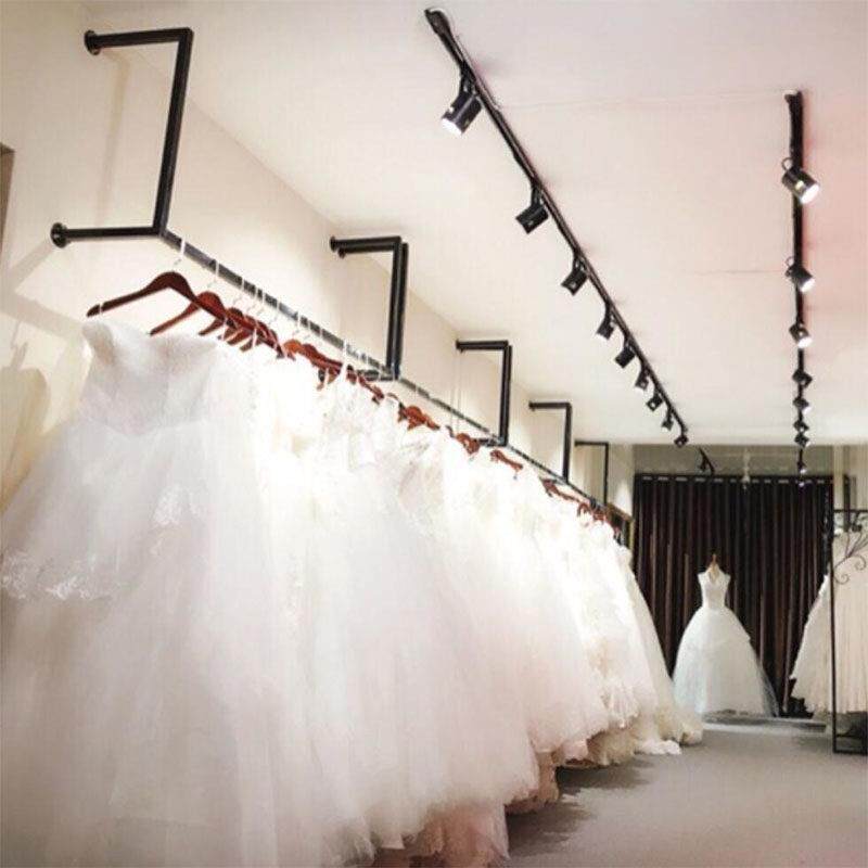 上墙侧挂婚纱架子照相馆礼服货架壁挂式服装店面吊架实用展示架定