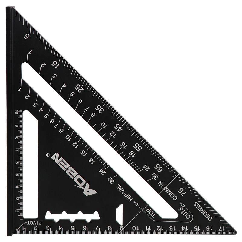 奥奔三角尺木工高精度铝合金加厚直角尺多功能万用角度45度角尺90
