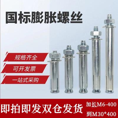 膨胀螺丝大全国标外镀锌铁加长螺栓拉爆M6M8M10M12M14M16M2427M30