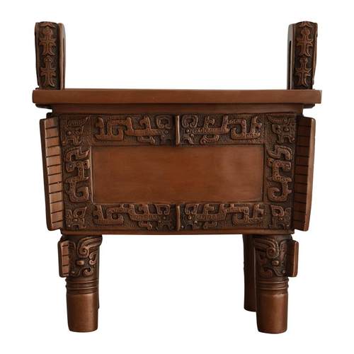 铜鼎摆件紫铜司母戊鼎四方鼎摆件客厅店铺公司开业礼品仿古大号