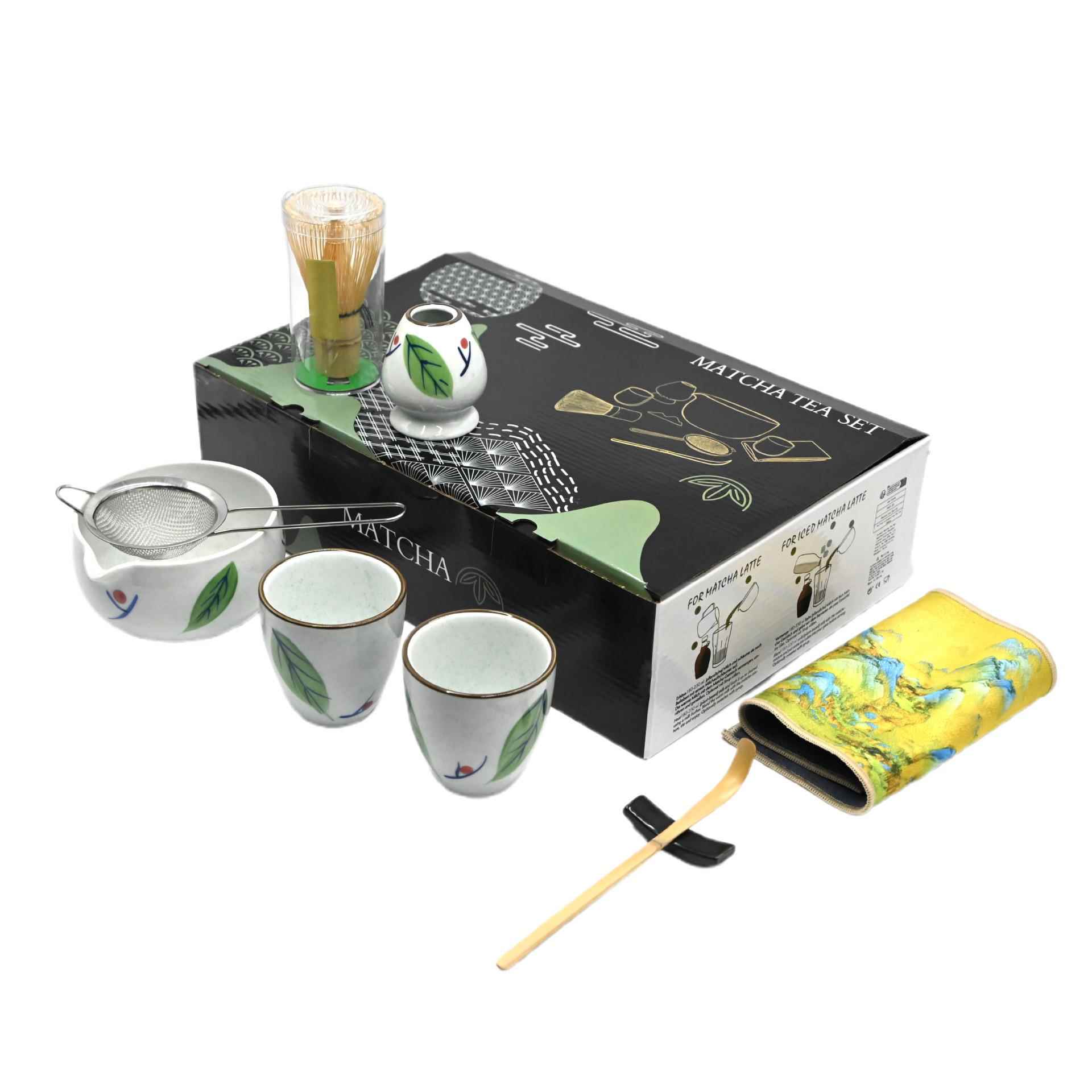 日式抹茶陶瓷套装竹茶筅抹茶刷茶勺点茶筅茶道日式调茶工具套装
