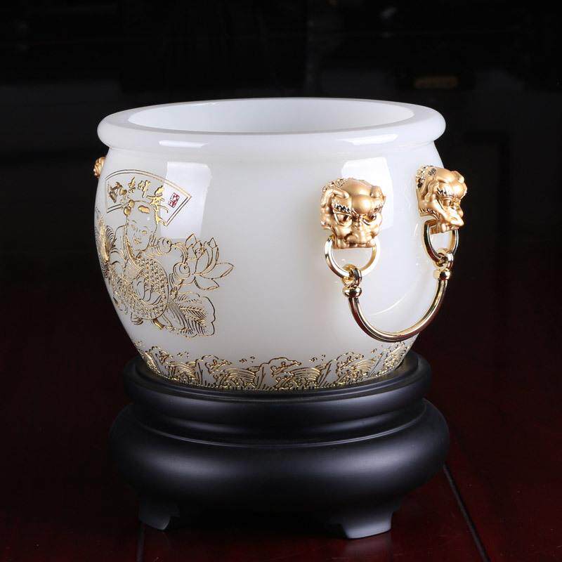 新款直销聚宝盆琉璃玉工艺品摆件商务礼品开业送领导装饰品办公桌