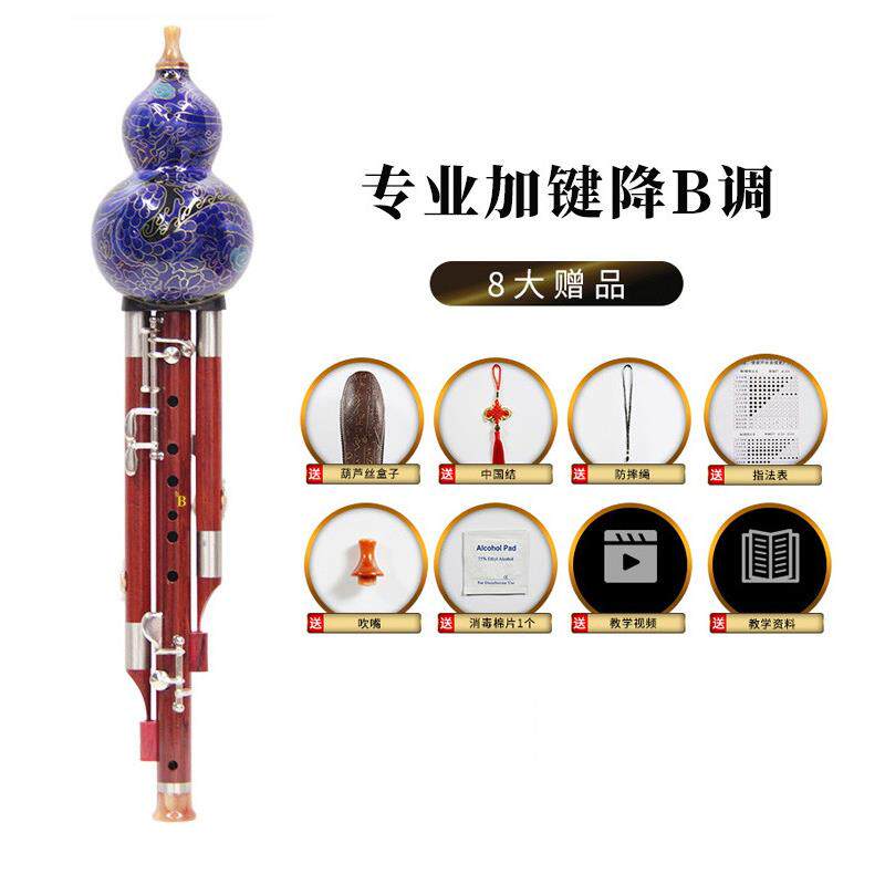 高档新艺红木七孔加5键葫芦乐器丝专业演奏型b降调调宽音域乐c器