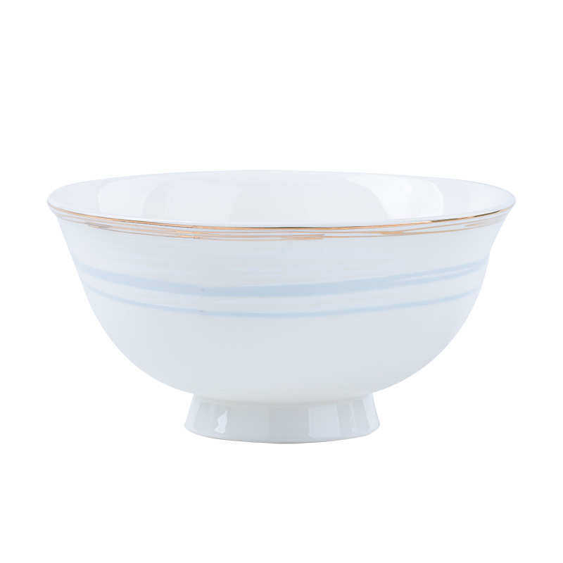 景德镇高档骨瓷碗碟餐具套装金边家用轻奢优雅碗盘碗筷子礼品批发