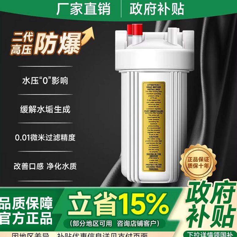 大白瓶前置过滤器家用胖蓝瓶自来水10寸全屋商用大流量滤芯净水器