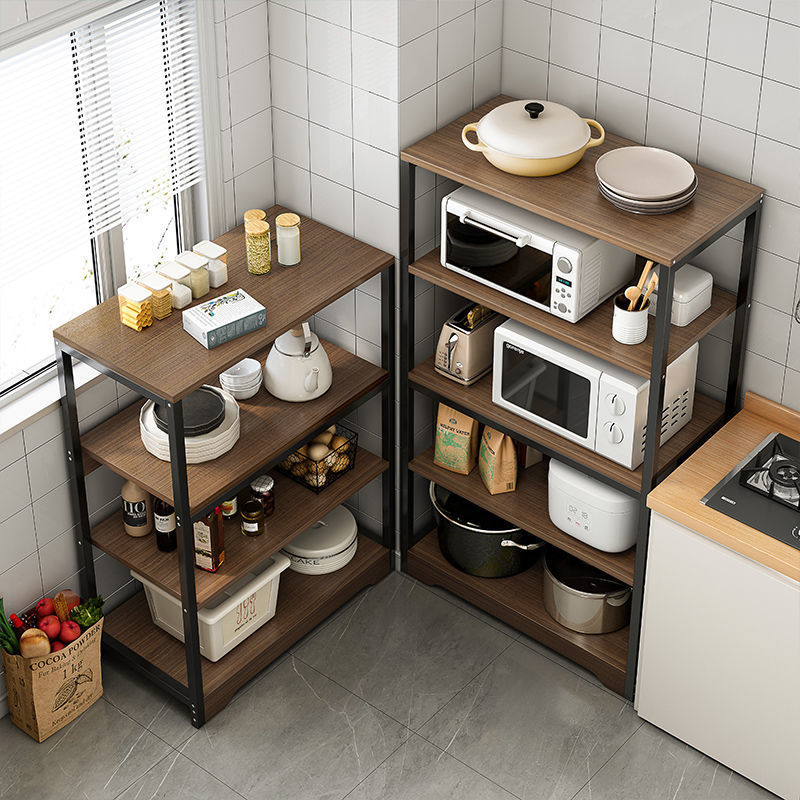 厨房蔬菜置物架落地多层菜篮子储物架家用锅架烤箱微波炉收纳架子