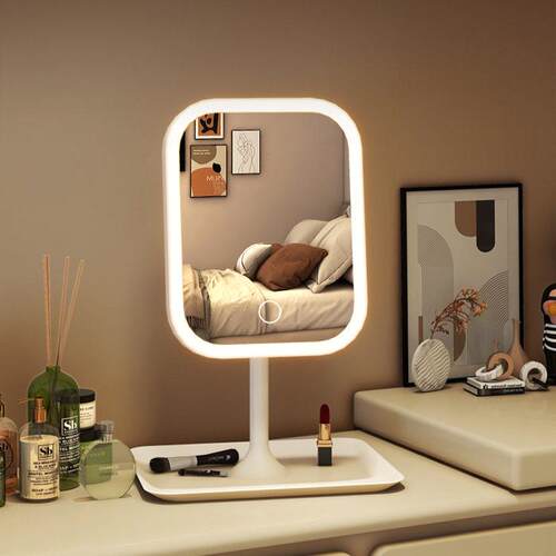 Home LED vanity mirror with light desktop makeup mirror