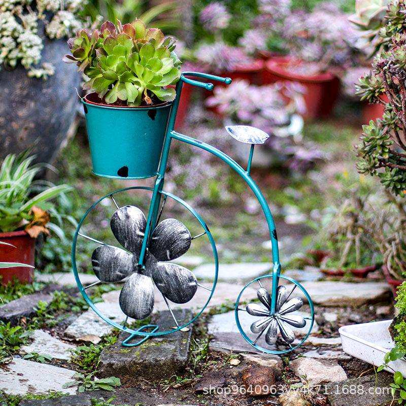 铁艺花架多层自行车花架落地式马车架美式创意阳台架子客厅花盆架
