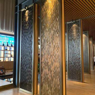 不锈钢屏风隔断大厅铁艺金属客厅酒店玄关赌场公馆玫瑰金