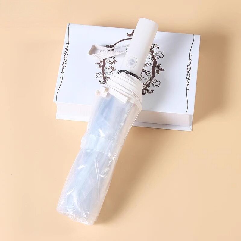 透明伞折叠雨伞韩国全自动创意三折手动学生小清新结实耐用加厚图片