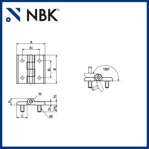 NBK HNG-C-CR 金属铰链锌压铸件镀铬 合页锁闩 机械零部件厂家