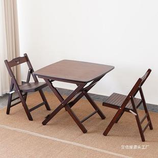 楠折叠桌子桌家用竹小户型饭摆桌户餐外便携简易方桌正方TCE形阳