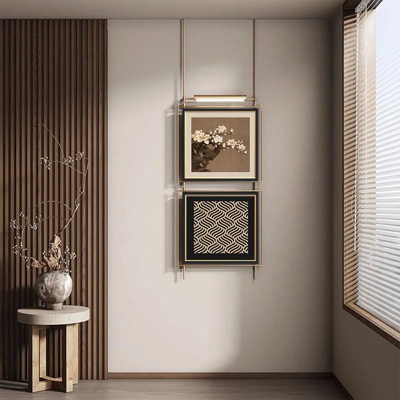 现代简约装饰画金属创意壁挂吊杆立体挂画玄关金属装置画高档挂饰