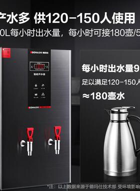 德玛仕 商用开水器电子数显全自动进水黑钢双头饮水器 KS-100PJS