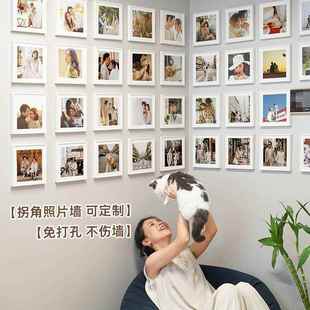 照F9798H95墙片家合庭多相框墙面免组打孔感客厅转角装 饰展示墙