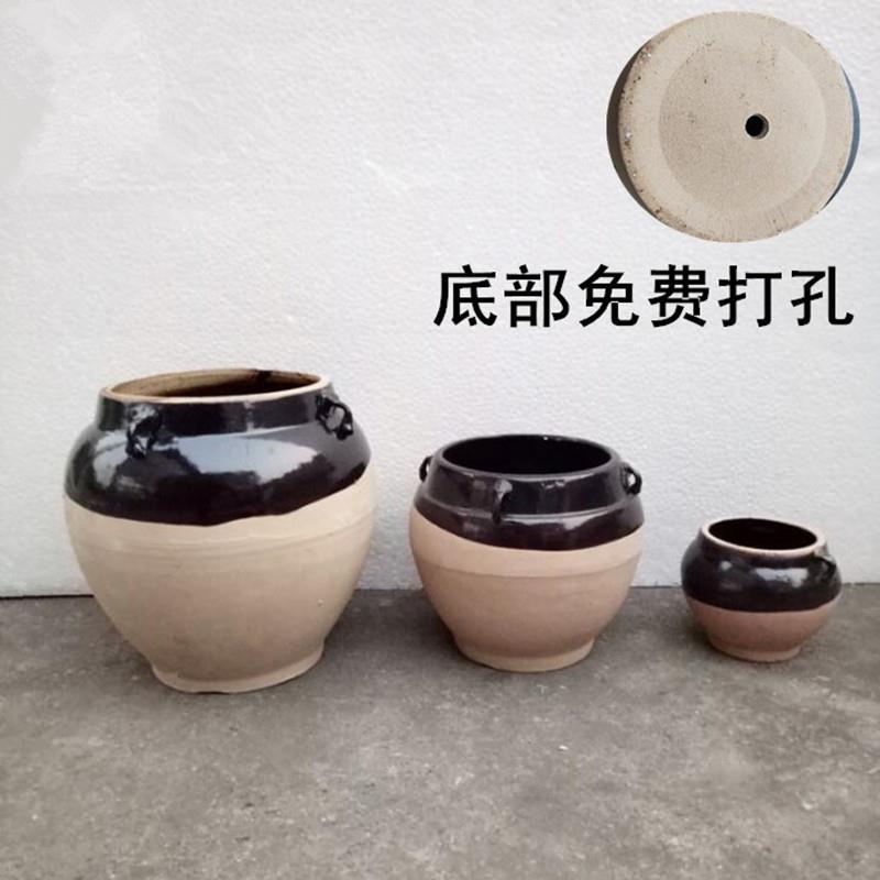 老式80年代泥土罐粗陶罐土陶罐四耳猪油罐腌菜罐电视电影专用道具