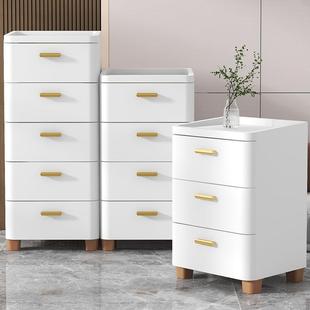 抽屉式 收纳柜家用客厅置物柜多层超窄夹缝储物柜子卧室床头柜 日式