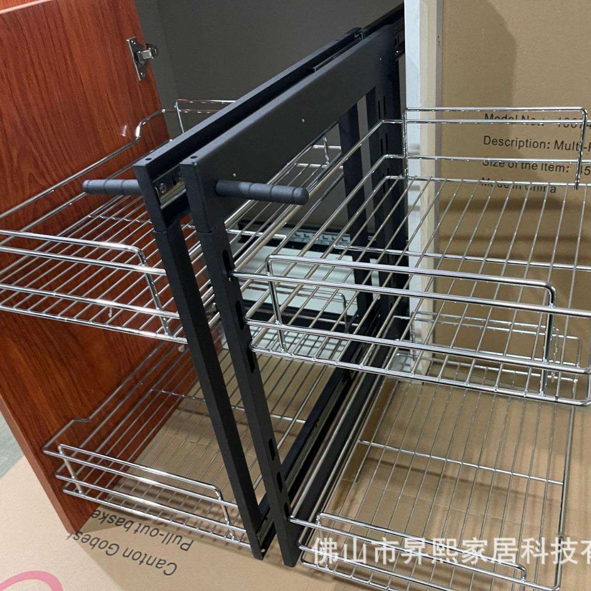 小怪物拉篮转角厨房橱厨柜拉蓝架橱柜L型储物推拉式