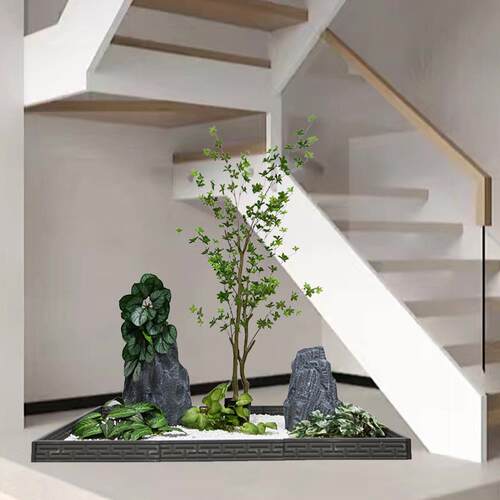 中式仿真植物造景假山石头装饰室内景观干景家居酒店绿植造景摆件